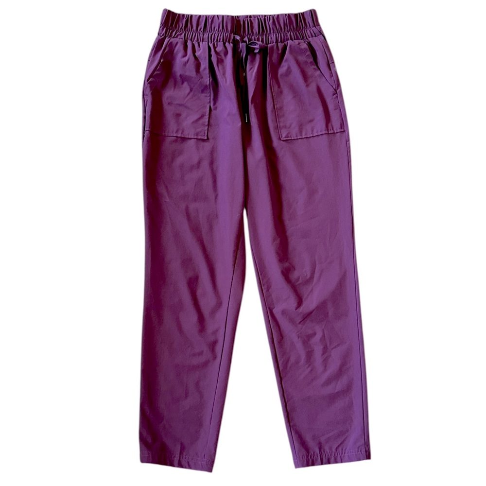 APANA plum/purple lightweight elastic high waist jogger style pants size Medium